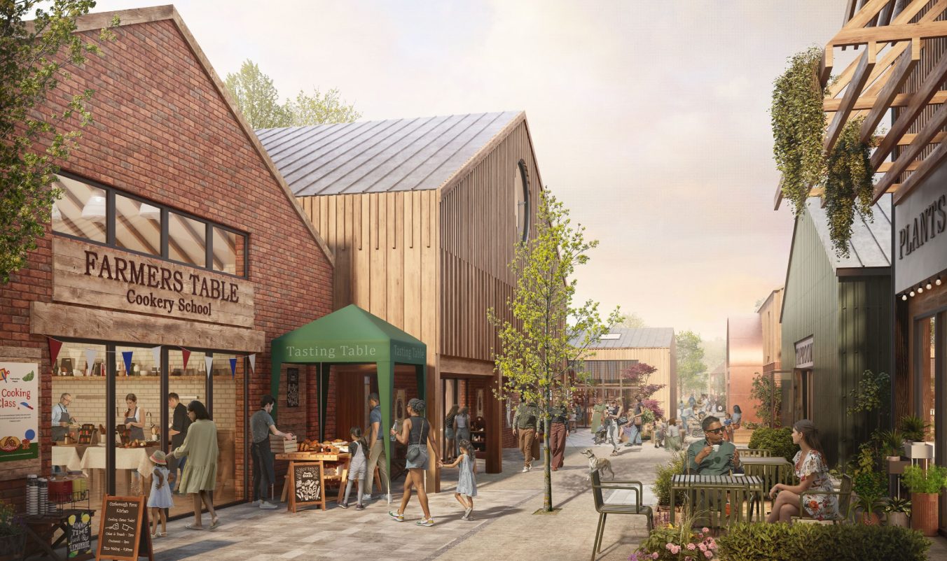 CGI of the Farmers Table cookery school frontage at Curborough Craft Centre