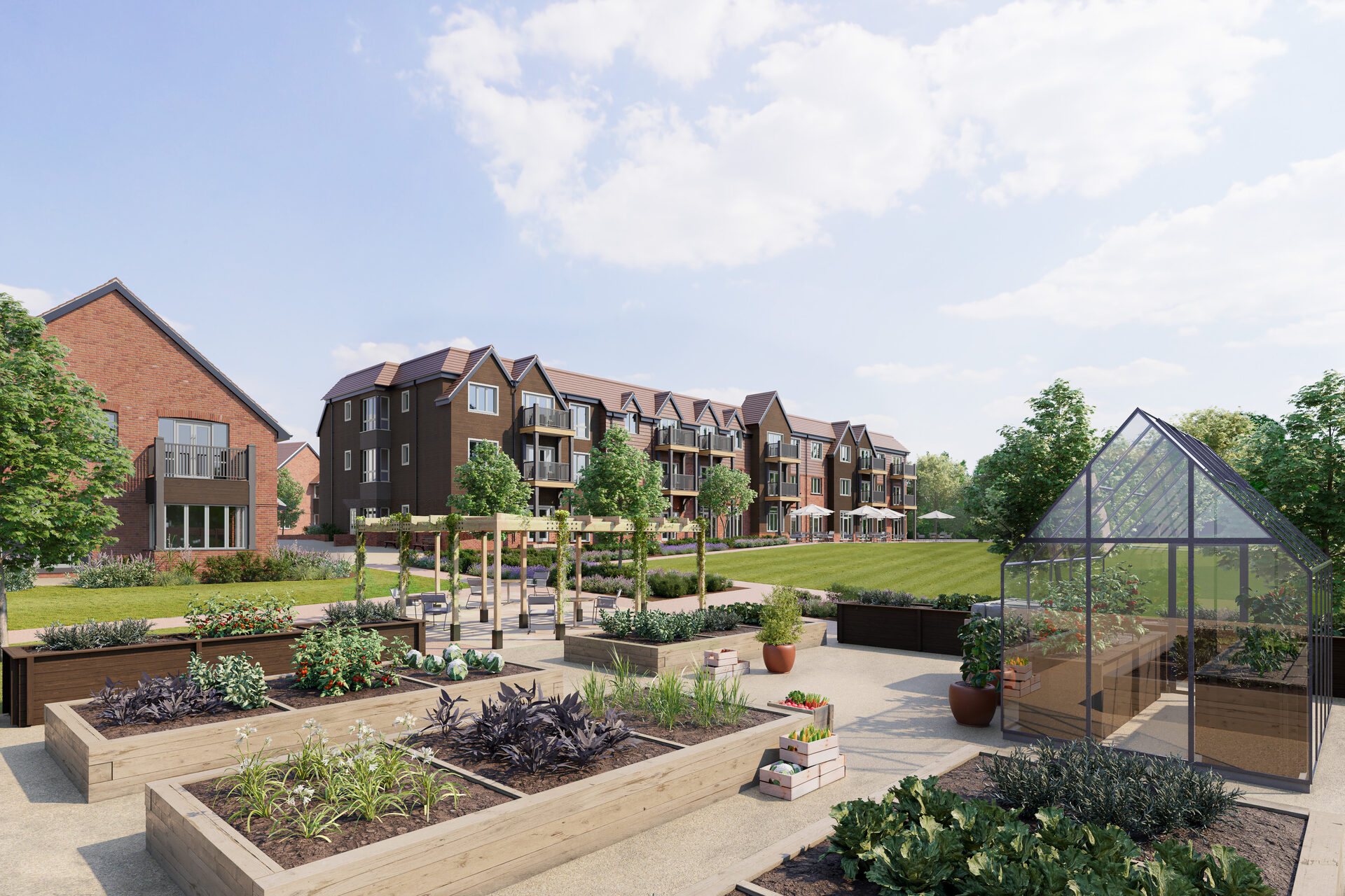 Knowle Retirement Village: village apartments and landscaped grounds